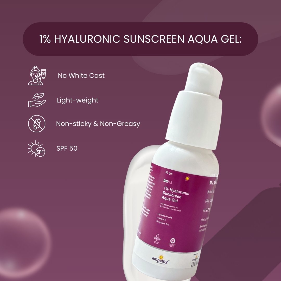 1% Hyaluronic Acid SPF 50 PA+++ Sunscreen (Pack of 3)